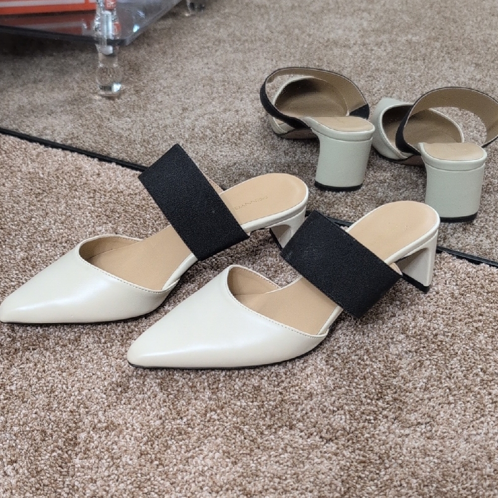 Pennyblack Chic Cream and Black Women's Heels